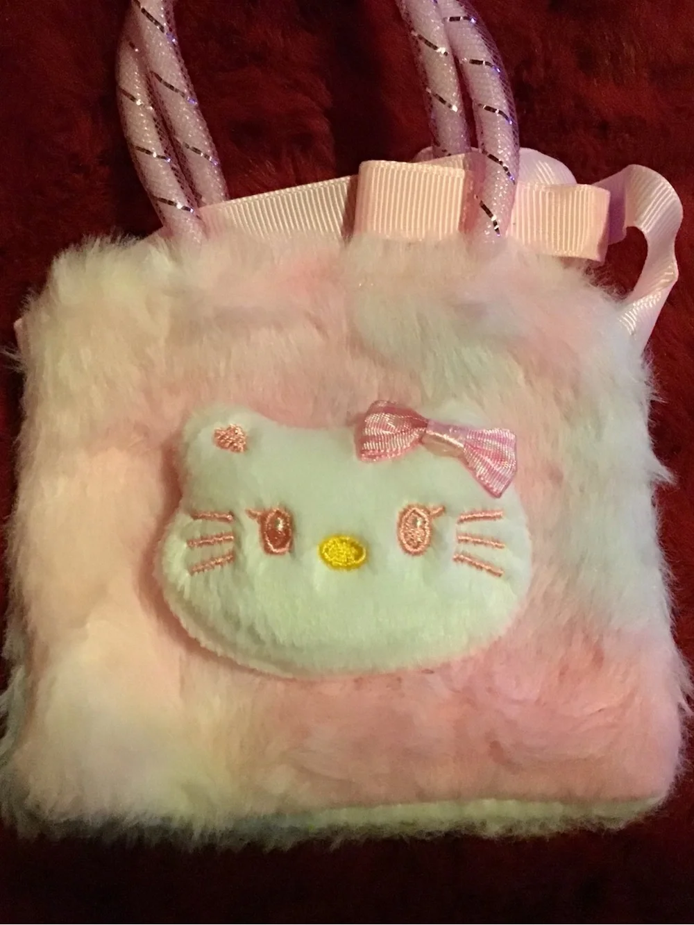 Plush Pink Pastel Kitty Handbag for Kids